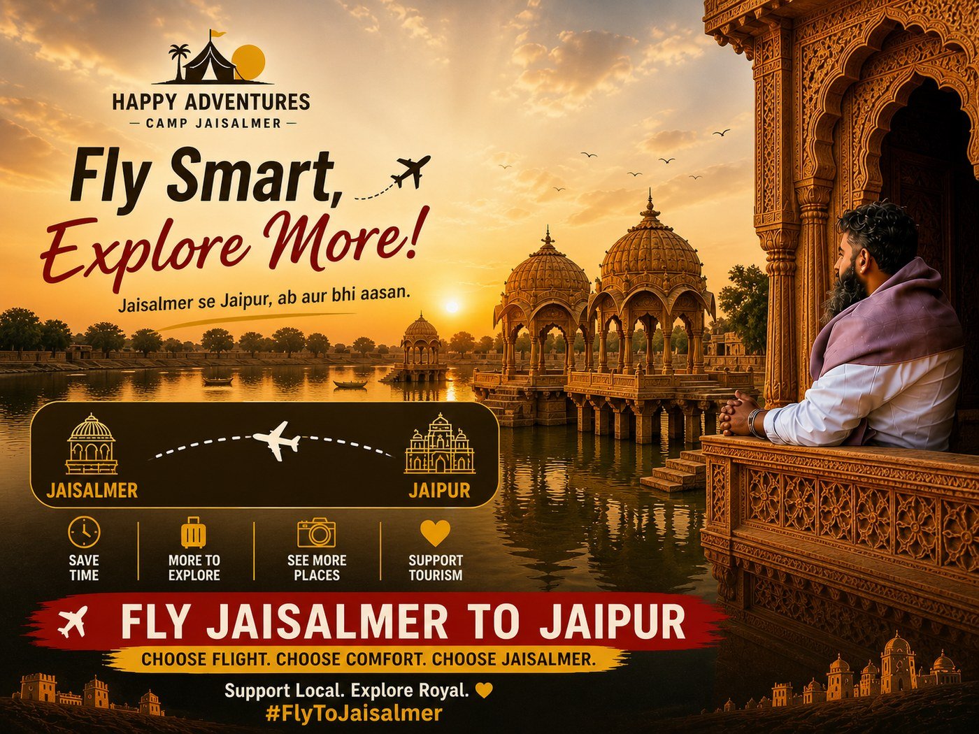 Fly to Jaisalmer, Fuel Tourism – A Smarter Way to Travel Rajasthan