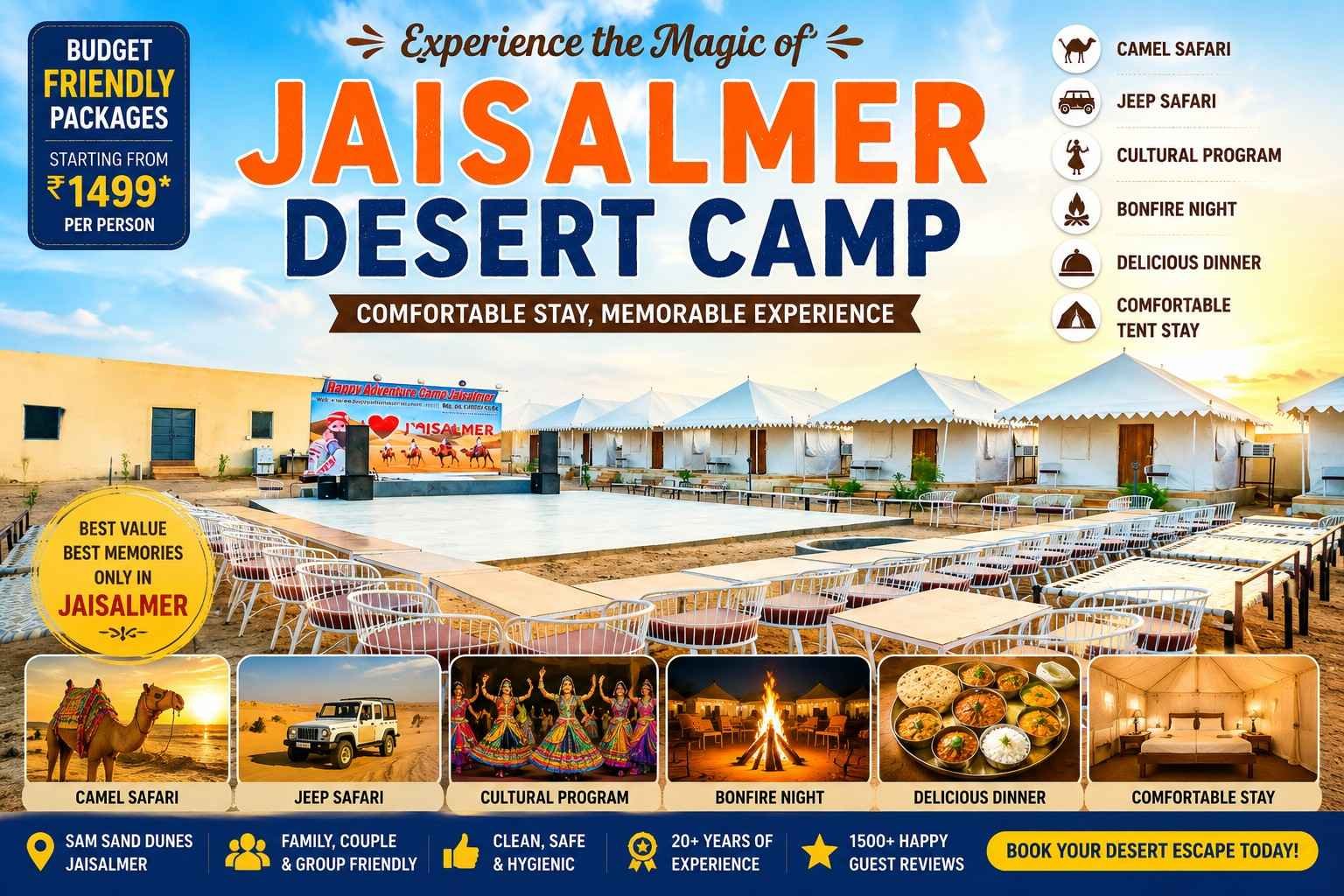 Budget Desert Camp in Jaisalmer | Cheapest Desert Camp in Jaisalmer